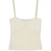 Liv Cashmere and Merino Strappy Knit Top in Cream