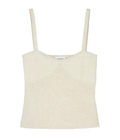 Liv Cashmere and Merino Strappy Knit Top in Cream