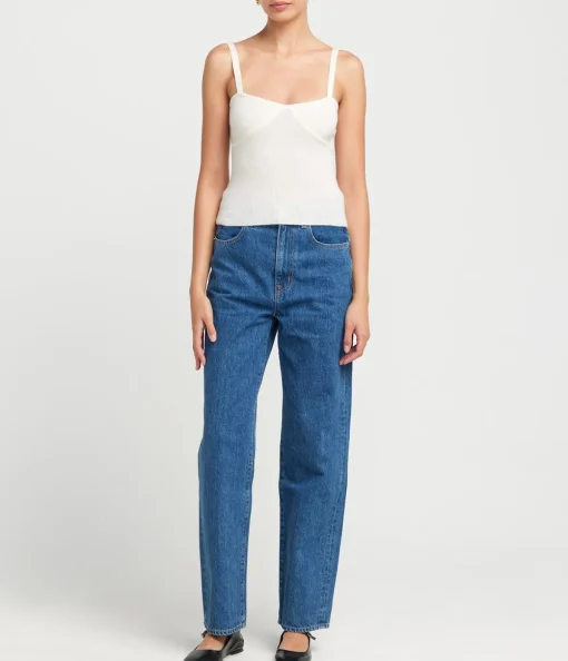 Liv Cashmere and Merino Strappy Knit Top in Cream