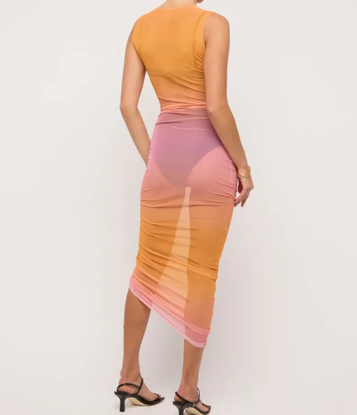 Long Heatwave Mesh Dress in Fianchetto