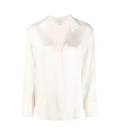 Long Sleeve Bias Blouse in Off White