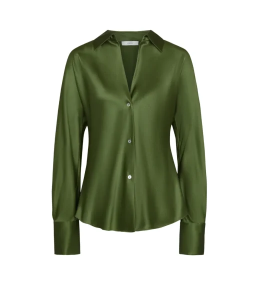 Long Sleeve Bias Blouse in Sycamore