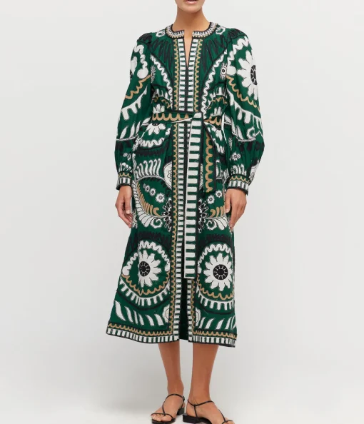 Long Sleeve Caftan in Charlough Print