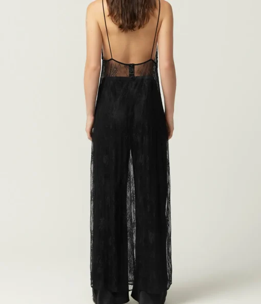 Longline Lace Cami in Black