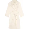 Lonna Long Trench Coat in Ivory