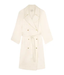 Lonna Long Trench Coat in Ivory