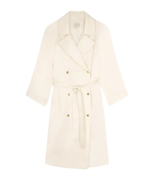 Lonna Long Trench Coat in Ivory
