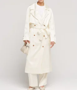 Lonna Long Trench Coat in Ivory