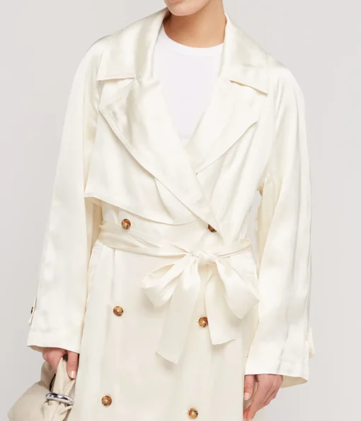 Lonna Long Trench Coat in Ivory