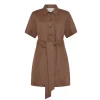 Lucca Linen Dress in Sepia