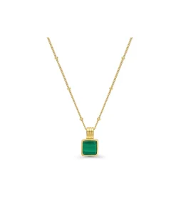 Lucy Williams Square Malachite Necklace