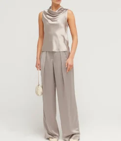 Luisa High Waisted Pant in Silver