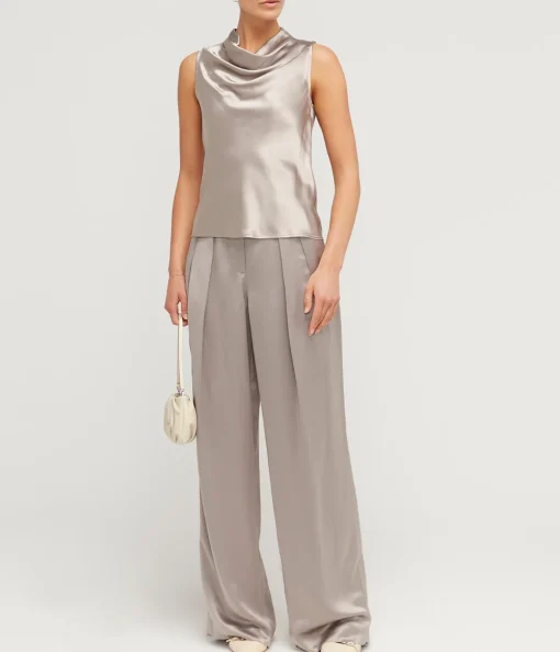 Luisa High Waisted Pant in Silver
