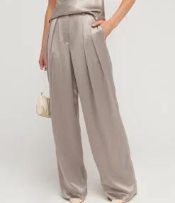 Luisa High Waisted Pant in Silver
