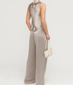 Luisa High Waisted Pant in Silver