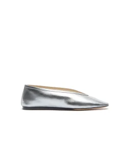 Luna Leather Slipper in Silver