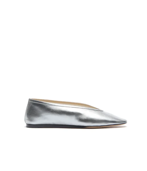 Luna Leather Slipper in Silver