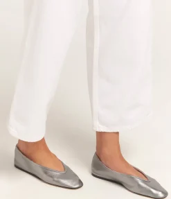 Luna Leather Slipper in Silver