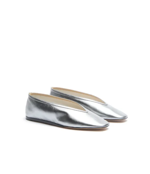 Luna Leather Slipper in Silver