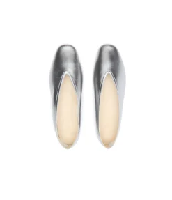 Luna Leather Slipper in Silver