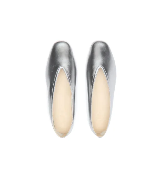 Luna Leather Slipper in Silver