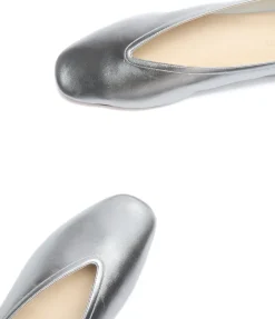Luna Leather Slipper in Silver