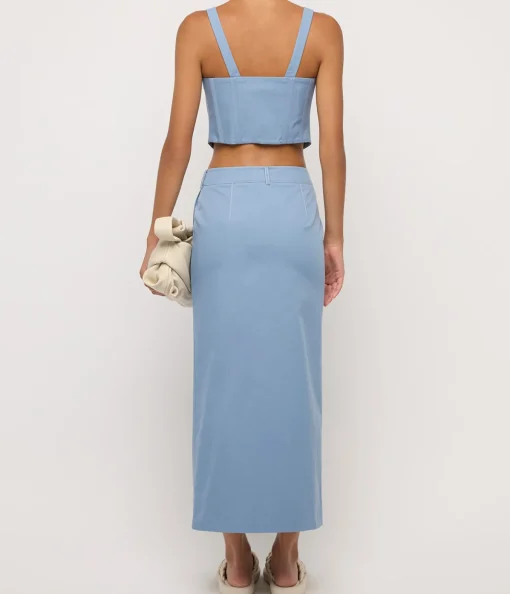 Mae Canvas Top in Dusty Blue