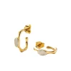 Magma Gemstone Small Hoop Earrings in Gold