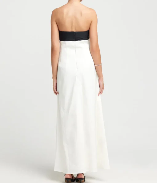 Marcia Maxi Linen Dress in Ivory