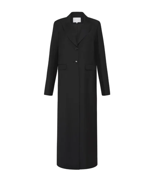 Margot Wool Blend Blazer Coat in Black