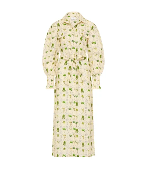 Marigold Dress in Tropical Palms
