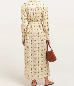Marigold Dress in Tropical Palms