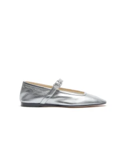 Mary Jane Ballet Flat in Silver