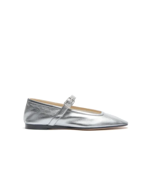 Mary Jane Ballet Flat in Silver