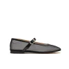 Mary Jane Ballet Flat in Black Mesh