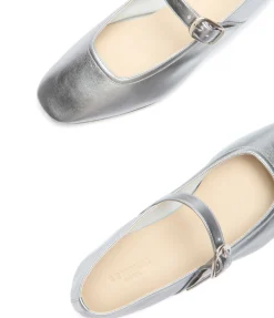 Mary Jane Ballet Flat in Silver