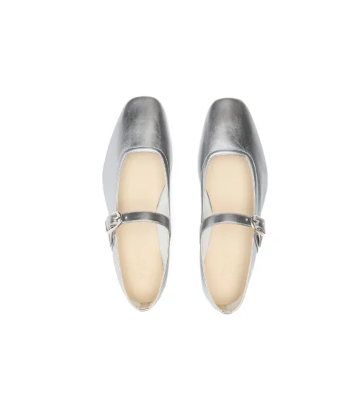 Mary Jane Ballet Flat in Silver