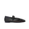 Mary Jane Woven Flat in Black