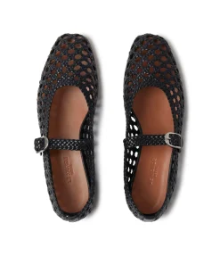 Mary Jane Woven Flat in Black