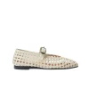 Mary Jane Woven Flat in Ecru