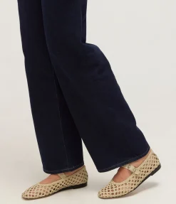 Mary Jane Woven Flat in Ecru