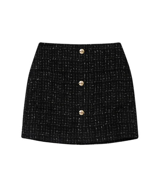 Mateo Skirt in Black Tweed
