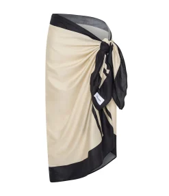 Mathise Sarong in Ecru and Noir Stripe