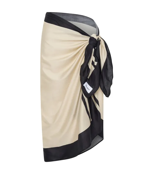 Mathise Sarong in Ecru and Noir Stripe