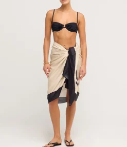Mathise Sarong in Ecru and Noir Stripe