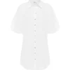 Maude Puff Sleeve Mini Dress in White
