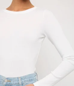 Max Fitted Long Sleeve Tee in White