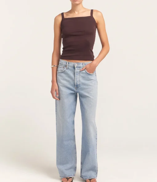 May Square Neck Cami in Choco Plum