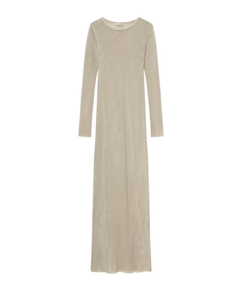 Mesh Long Sleeve Dress in Aloe