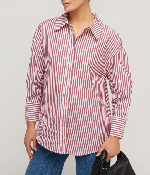 Mika Shirt in Red and White Stripe